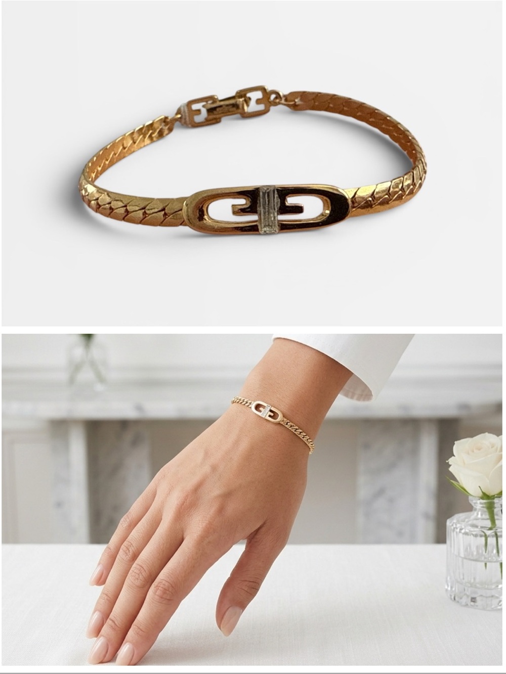 Givenchy Gold-Tone Twisted Link Bracelet